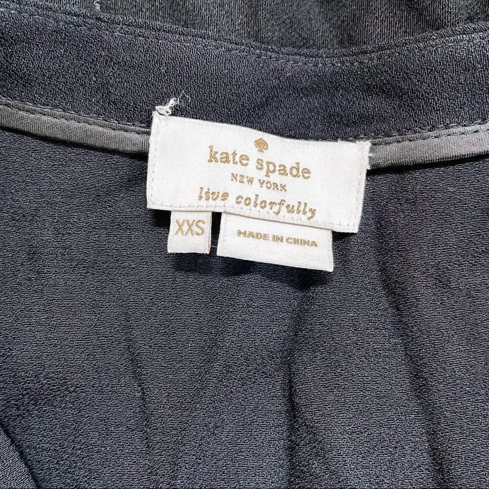 Kate Spade Flutter Sleeve Satin Crepe Blouse